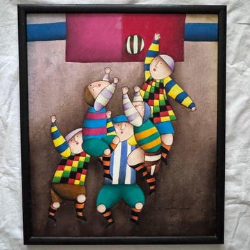 Joyce Roybal (1955) - Rugby-Spieler beim Ballspiel