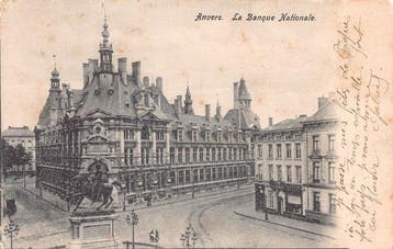 België - Antwerpen - oude stadsgezichten - Ansichtkaart, Gelopen