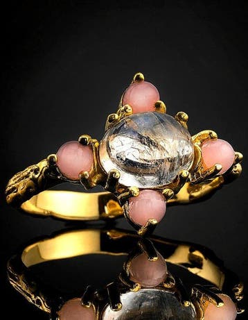 Natuurlijke maansteenring - 925 sterlingzilver met, Verzamelen