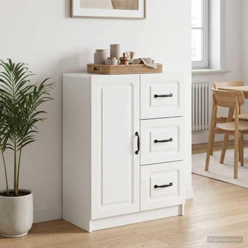 vidaXL Dressoir met lade Hoogglans Wit 66 x 34,5 x 87 cm, Verzenden, Nieuw