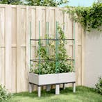 vidaXL Plantenbak met latwerk 80x40x142,5 cm polypropeen wit, Verzenden