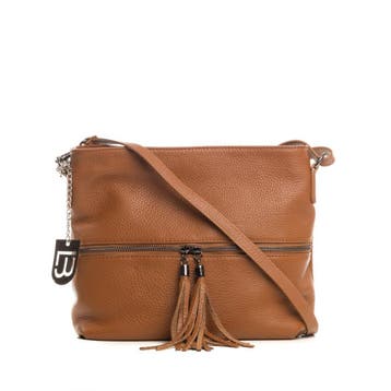 2dekans | Lucca Baldi Leren Schoudertas Cognac Winter - 36 x, Handtassen en Accessoires, Tassen | Damestassen, Ophalen of Verzenden