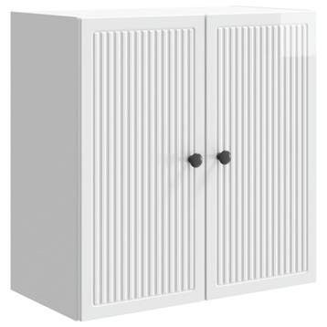 vidaXL Wandkast Hoogglans Wit 59 x 31 x 60 cm Bewerkt hout, Verzenden