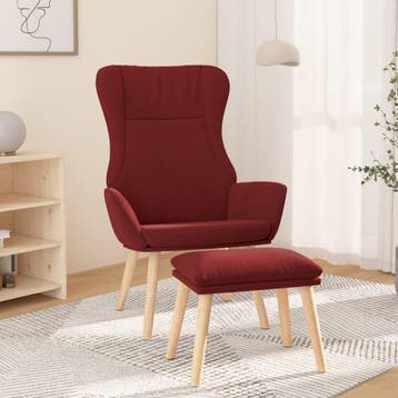 vidaXL Relaxstoel met voetenbank stof wijnrood, Huis en Inrichting, Fauteuils, Verzenden, Nieuw