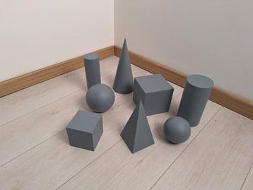 sculptuur, Otto forme geometriche - 20 cm - Hout