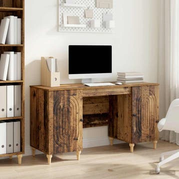 vidaXL Bureau Oud hout 142,5 x 50 x 75 cm Bewerkt hout, Huis en Inrichting, Bureaus, Verzenden, Nieuw