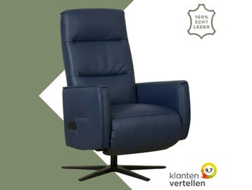 Leren handmatige relaxfauteuil Pride - Toledo Kobalt, Ophalen of Verzenden