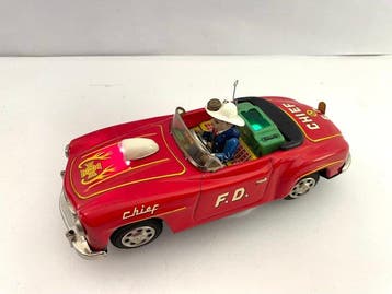 Sanshin - Blikken speelgoedauto - Fire Chief Mercedes -