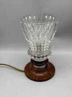 Lampe - Verre, Bois - Lampe de table mid-century