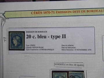 Frankrijk 1870 - Prachtige studie over de Bordeaux 20 cts, Gestempeld
