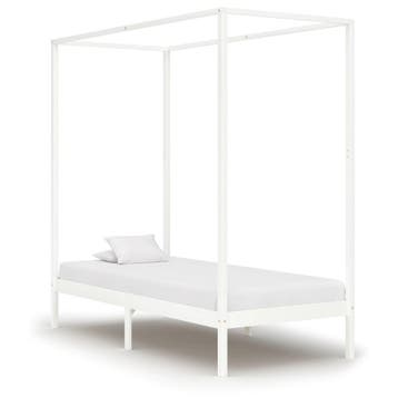Hemelbedframe 100x200 | Retour deal | OP = OP voor deze p..., Eenpersoons, Verzenden, Wit, 200 cm