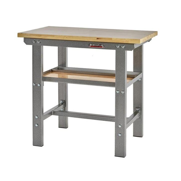 Professionele werkbank 100 cm met hardhouten blad - grijs, Bricolage & Construction, Établis, Enlèvement ou Envoi