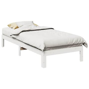 Bedframe grenenhout 90x200 - 30% korting! Retour deal, 90 cm, Eenpersoons, Verzenden, Wit