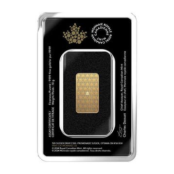 10 grammes - Or .999 - 10 Grams 9999 Gold Bar Royal Canadian