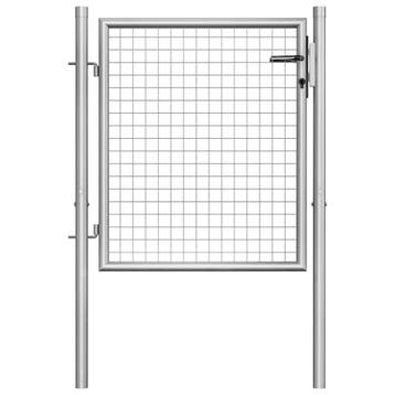 vidaXL Tuinpoort gegalvaniseerd staal 105x75 cm zilver, Tuin en Terras, Verzenden, Nieuw