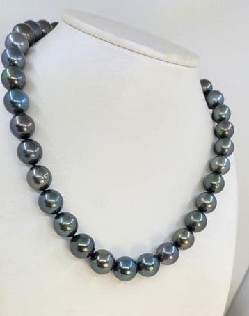 Halsketting ALGT Gecertificeerde 11,0×12,6 mm Tahiti Pearls, Nieuw
