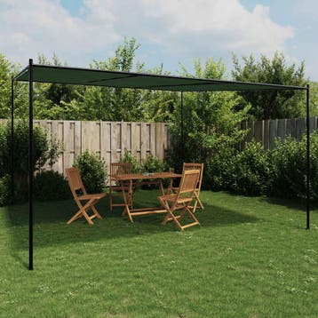 vidaXL Prieel 4 x 3,98 x 2,67 m Groen Polyester en Staal, Verzenden, Nieuw