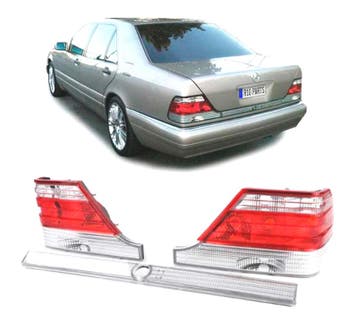 FEUX ARRIÈRE MERCEDES S W140 ROUGE BLANC, Verzenden