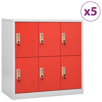 vidaXL Lockerkasten 5 st 90x45x92,5 cm staal lichtgrijs en, Verzenden