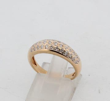 Zonder minimumprijs - Ring - 18 karaat Geel goud Diamant