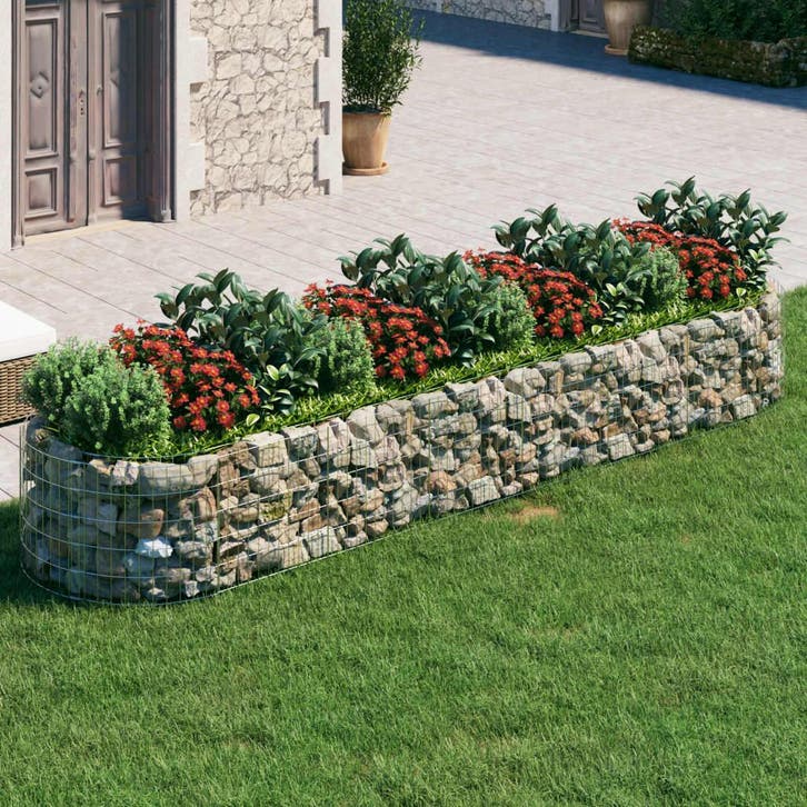 vidaXL Gabion plantenbak verhoogd 400x100x50 cm, Tuin en Terras, Bloempotten, Nieuw, Verzenden
