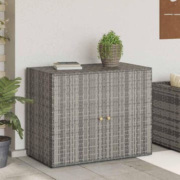 vidaXL Tuinkast 100x55,5x80 cm poly rattan grijs, Huis en Inrichting, Verzenden, Nieuw