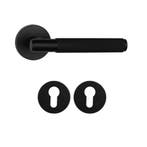 Deurklink Luxor mat zwart met cilinderrozet geveerd - deu..., Ophalen of Verzenden, Nieuw, Overige materialen, Klink of Kruk