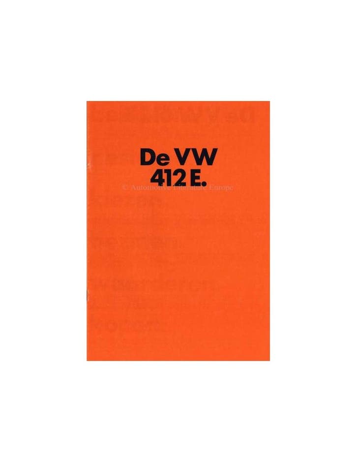 1973 VOLKSWAGEN 412 E BROCHURE NEDERLANDS, Boeken, Auto's | Folders en Tijdschriften, Ophalen of Verzenden