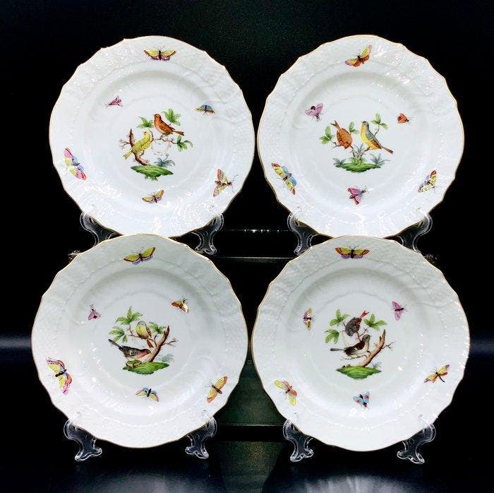 Herend - Exquisite Set of 4 Plates (15,5 cm) - Rothschild, Antiek en Kunst, Antiek | Meubels | Tafels
