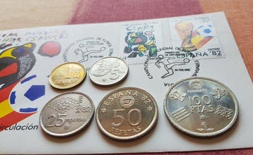 Copa Mundial de Fútbol España `82 (5 monedas + sobre) - 1982, Nieuw