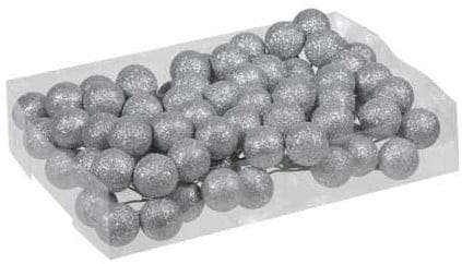 Glitter Kerstballen Zilver 30 mm doosje 10x8 stuks, Maison & Meubles, Accessoires pour la Maison | Plantes & Fleurs artificielles