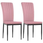 Fluweel eetkamerstoelen roze | Tweede kansje | OP = OP, Huis en Inrichting, Stoelen, Overige materialen, Twee, Overige kleuren