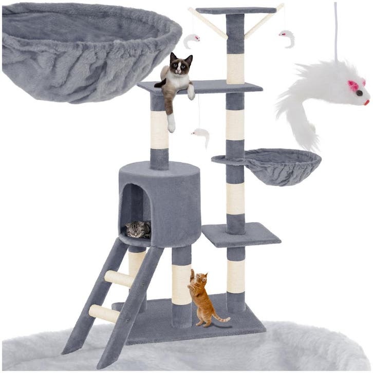 Krabpaal Dominik 144cm - grijs, Dieren en Toebehoren, Katten-accessoires, Verzenden