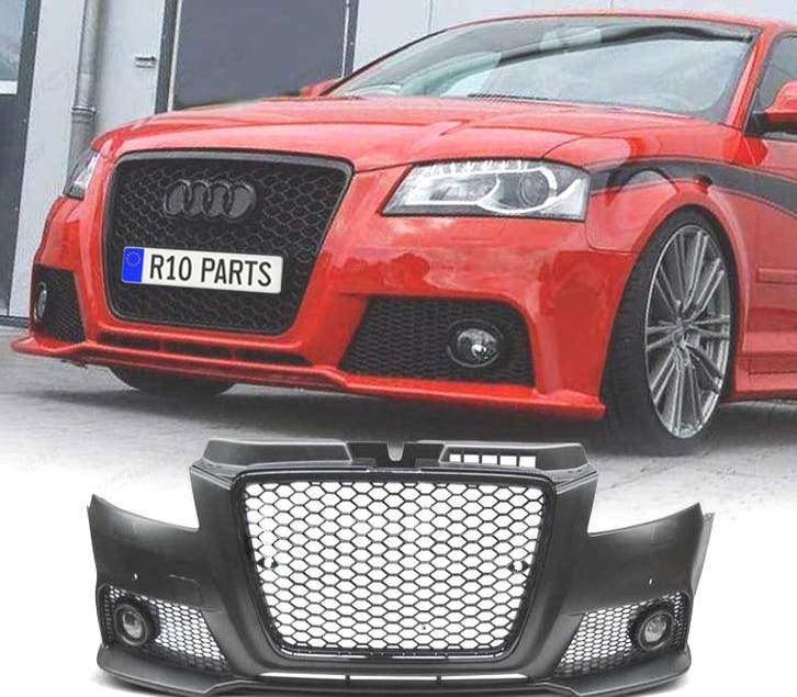 PARE CHOCS FRONTAL AUDI A3 8P 08-12 RS NOIR PDC, Autos : Pièces & Accessoires, Carrosserie & Tôlerie, Envoi