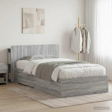 vidaXL Bedombouw met opslag Grijs Sonoma 80 x 200 cm Bewerkt, Verzenden, Nieuw