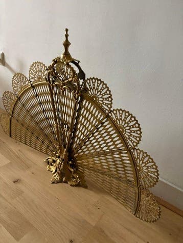 Jugendstil Schouw - Frankrijk - 1890 - Pauwen scherm, Antiek en Kunst
