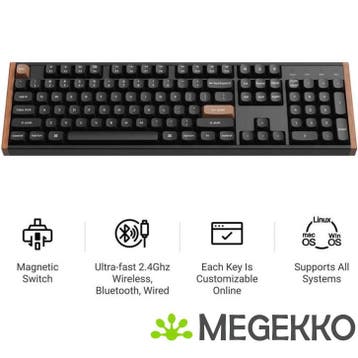 Keychron K10 HE Wit Hout Magnetic Switch Draadloos Hall, Computers en Software, Verzenden, Nieuw