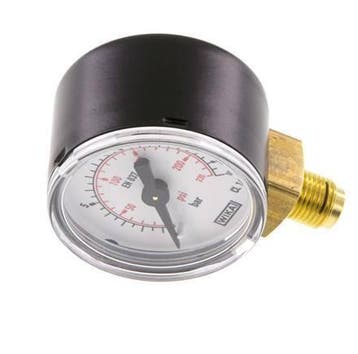 0..16 Bar Manometer Onderaansluiting Staal/Messing 40 mm, Verzenden, Nieuw