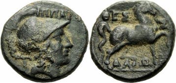 196-27 v Chr Thessalien Thessalische Liga Bronze Dichalko..., Verzenden