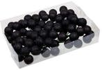 Glitter Kerstballen Zwart 30 mm doosje 10x8 stuks, Nieuw