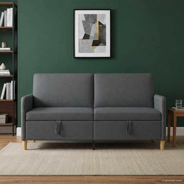 vidaXL Sofa met Opbergruimte Donkergrijs 172 x 78 x 87 cm, Verzenden, Nieuw