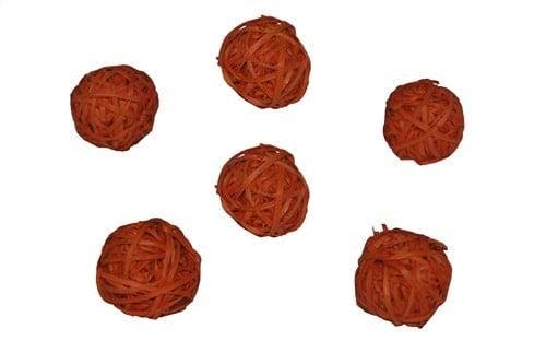 Rotan Stro Bal Oranje dia 4 cm 15 stuks, Maison & Meubles, Accessoires pour la Maison | Plantes & Fleurs artificielles