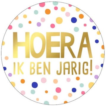 25x Sticker Hoera, Ik Ben Jarig! - Goudfolie - Sluitsticker, Verzenden