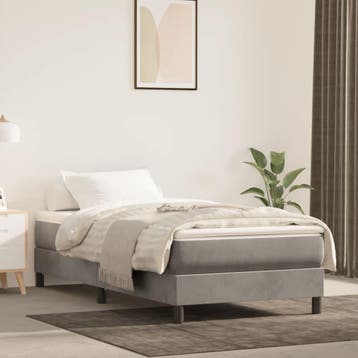 vidaXL Boxspring bed 80x200 cm fluweel lichtgrijs, Verzenden, Nieuw