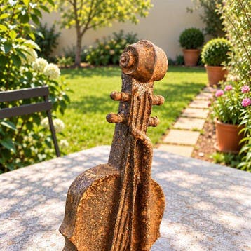 Beeldje - Violin on book sculpture Decorative Ornament -