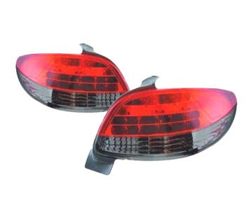 FEUX ARRIÈRE POUR PEUGEOT 206 98-09 LED ROUGE FUMÉ, Verzenden