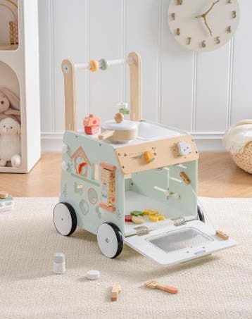 Houten Loopwagen 2-in-1 | Tweede kansje | OP = OP, Verzenden, Duw- of Trekspeelgoed