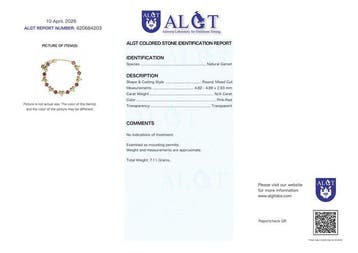 Zonder minimumprijs - Armband Zilver - Garnet -, Nieuw