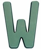 Letter w 30 x 20 cm premier met plastic bodem