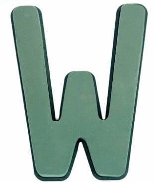 Letter w 30 x 20 cm premier met plastic bodem